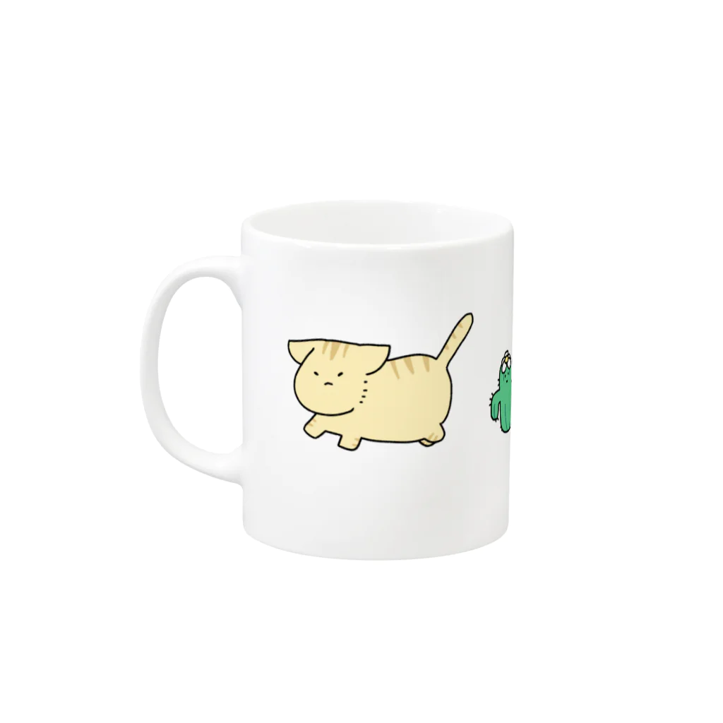 とろみついものすなねこさん と さぼてんず Mug :left side of the handle