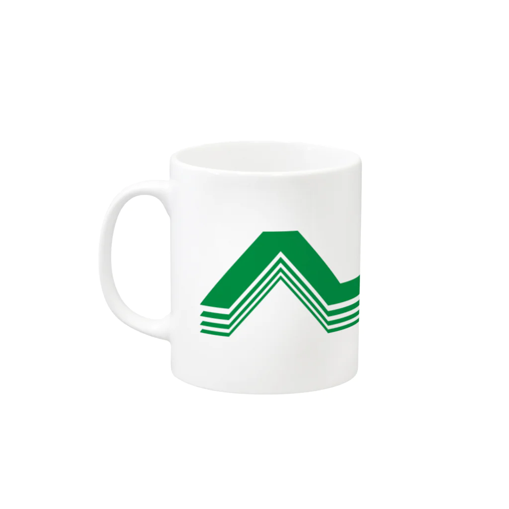 髙山珈琲デザイン部のレトロポップロゴ 緑 Mug :left side of the handle