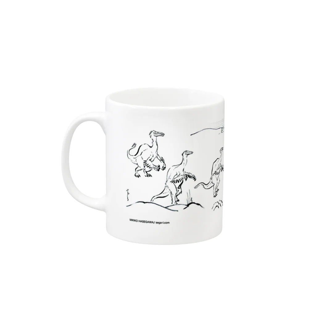 segasworksの墨絵風恐竜画 Mug :left side of the handle