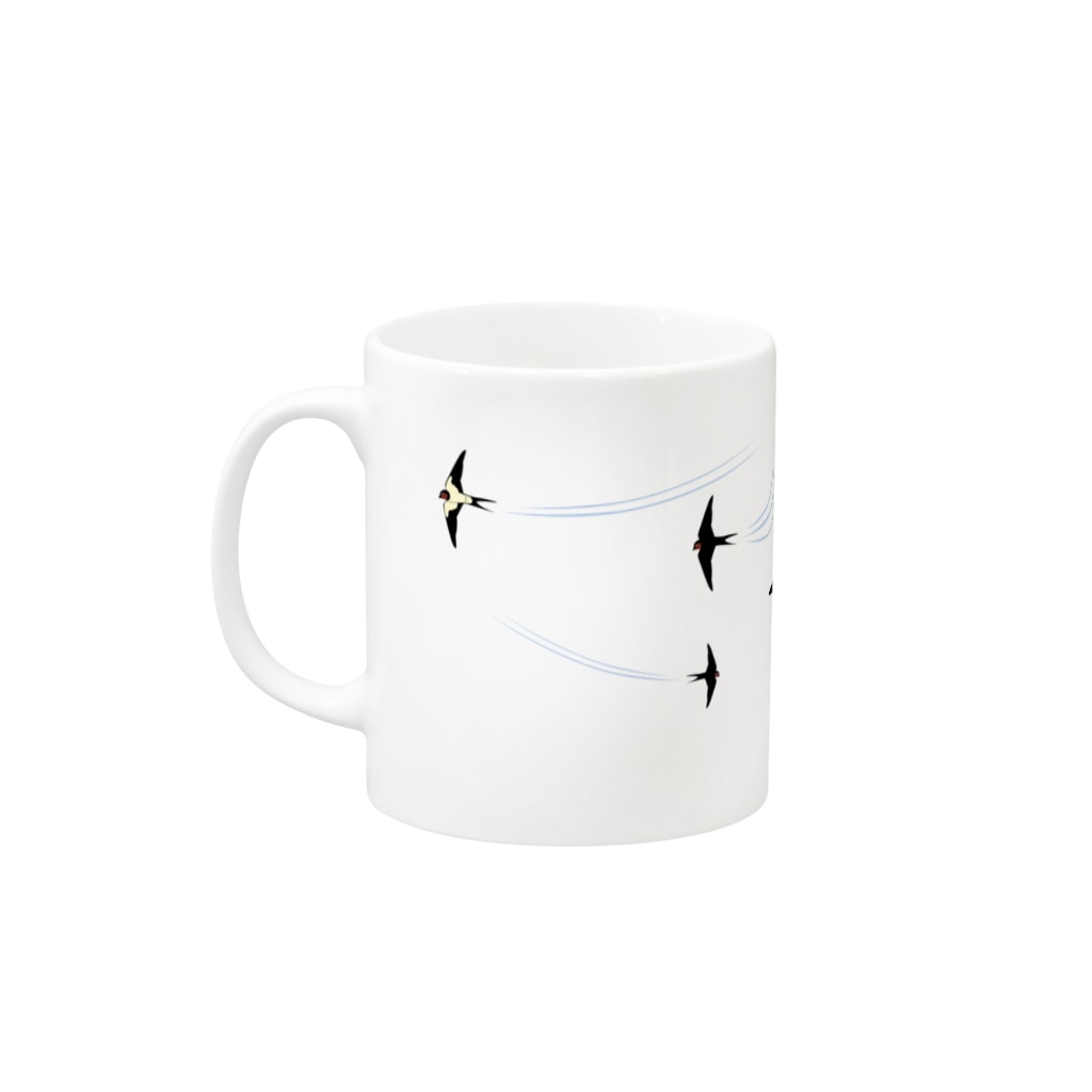 琥珀色に咲く花のツバメ兄弟〈飛ぶ練習〉① Mug :left side of the handle