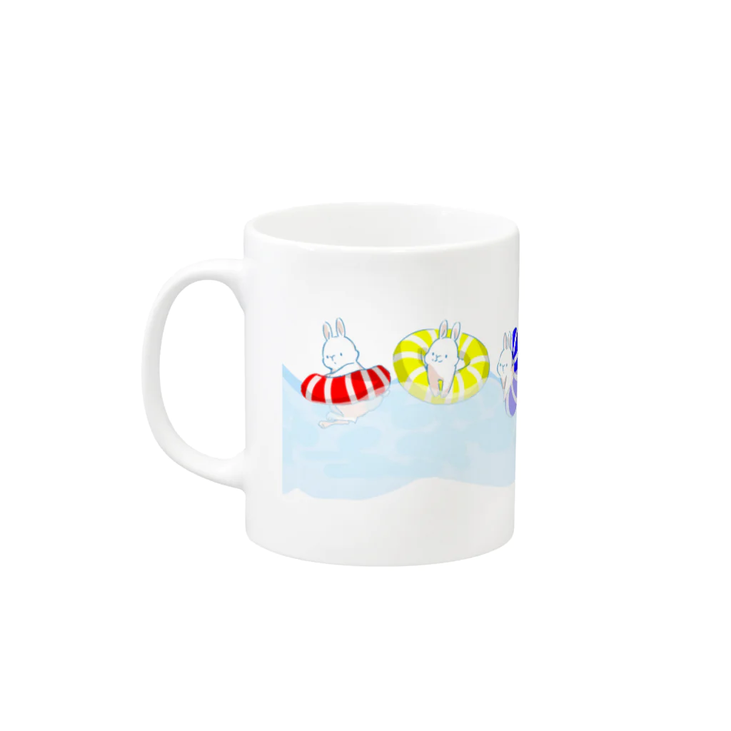 アイネっこのお店の浮き輪うさぎさん Mug :left side of the handle