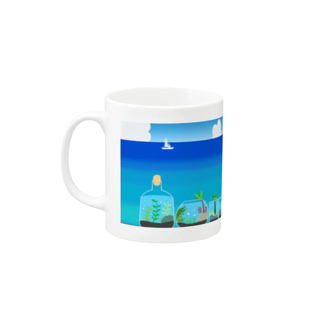 にんじんちびこの夏と水草 Mug :left side of the handle