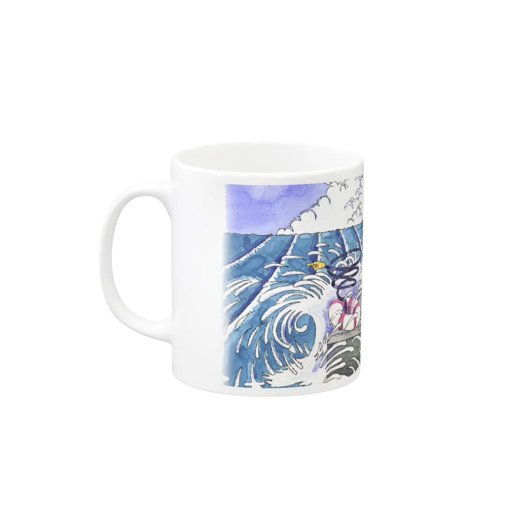 石田 汲の海の駅 Mug :left side of the handle