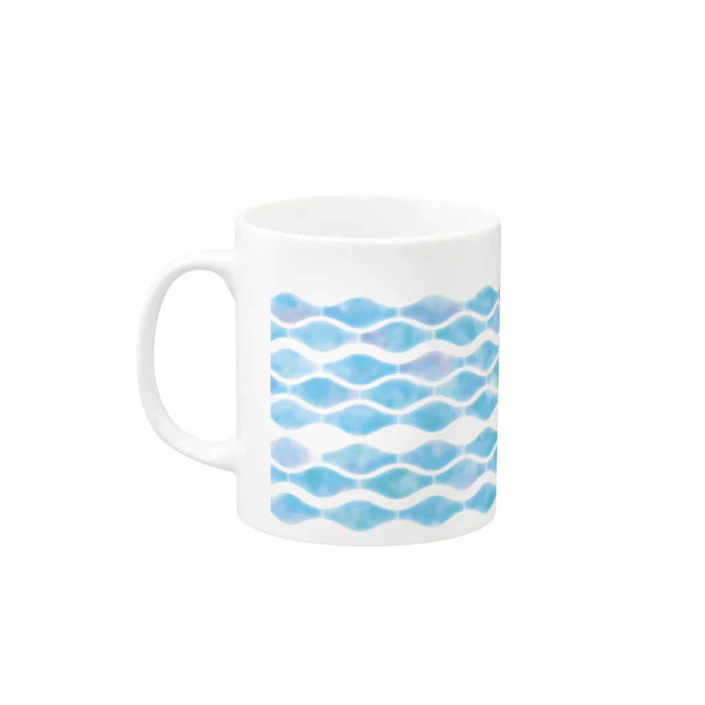 untidyboxのなみもよう Mug :left side of the handle