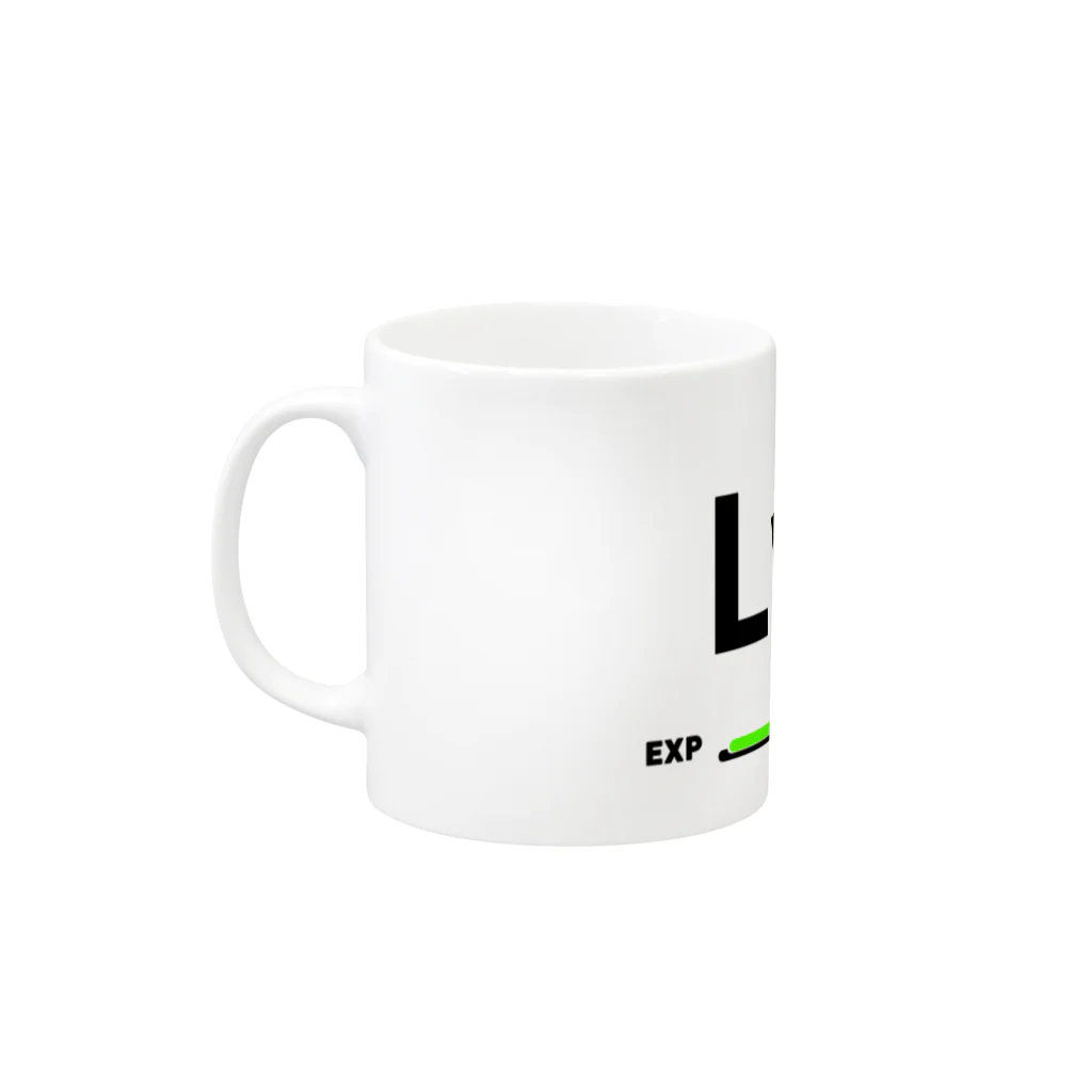 歯車デザインのレベル34 レベルアップ Mug :left side of the handle