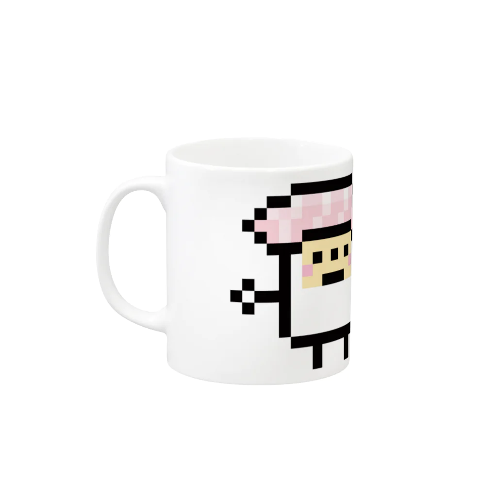 GRADUCAのPixelArt スシスッキー ビントロ Mug :left side of the handle