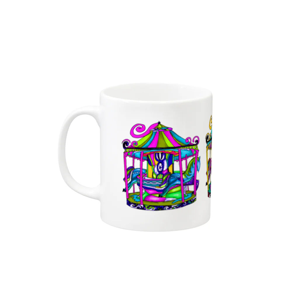 CRAZY-GIRLのメリーゴーランド Mug :left side of the handle