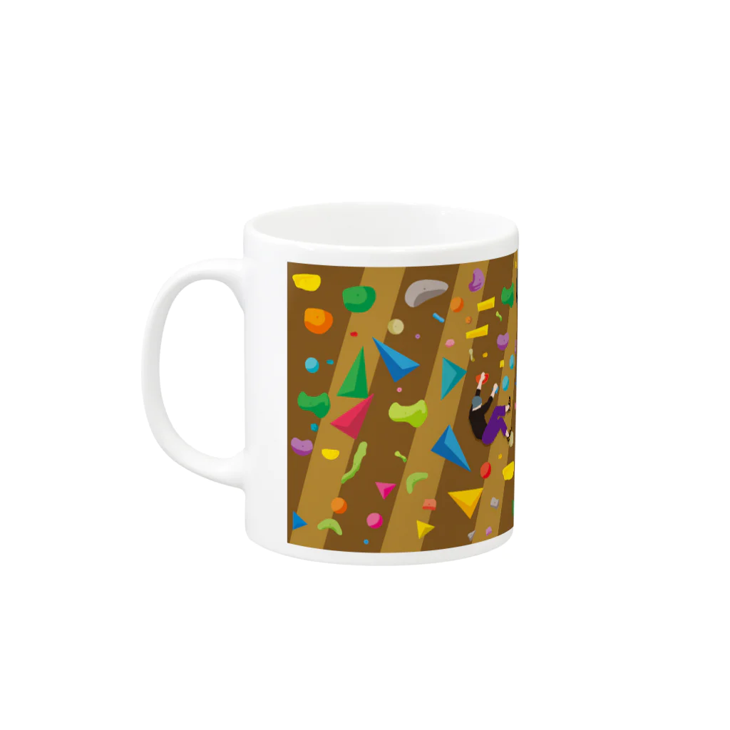 HIGEQLOのC​l​i​m​b​i​n​g​ ​​​w​​​a​​​l​​​l​​​ Mug :left side of the handle