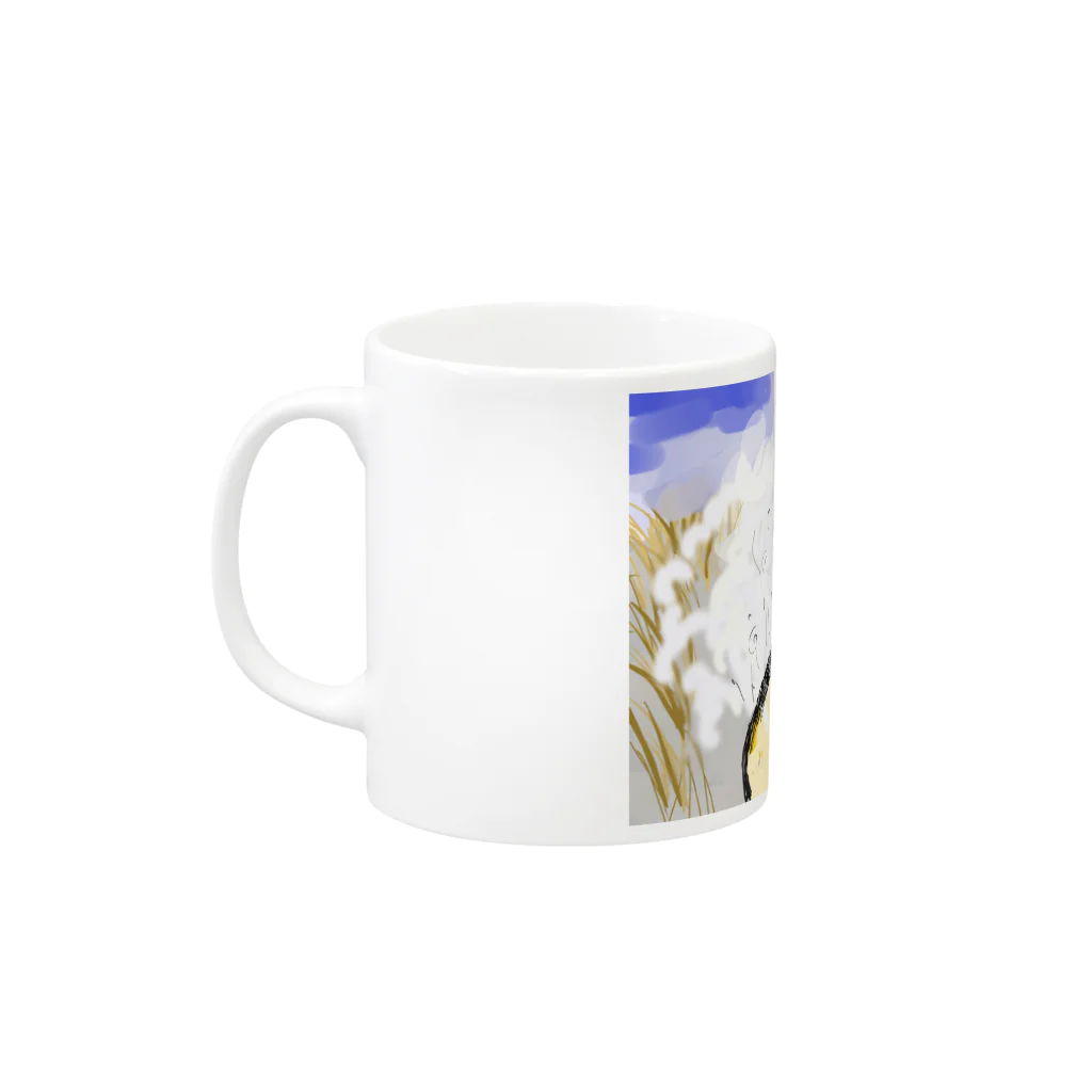 にゃじ川ぬっこの芋煮ぬこ Mug :left side of the handle