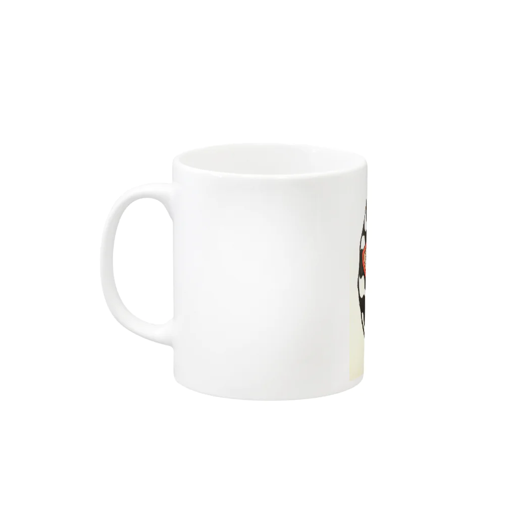▲i◎(aimal)のストライプマスクマン Mug :left side of the handle