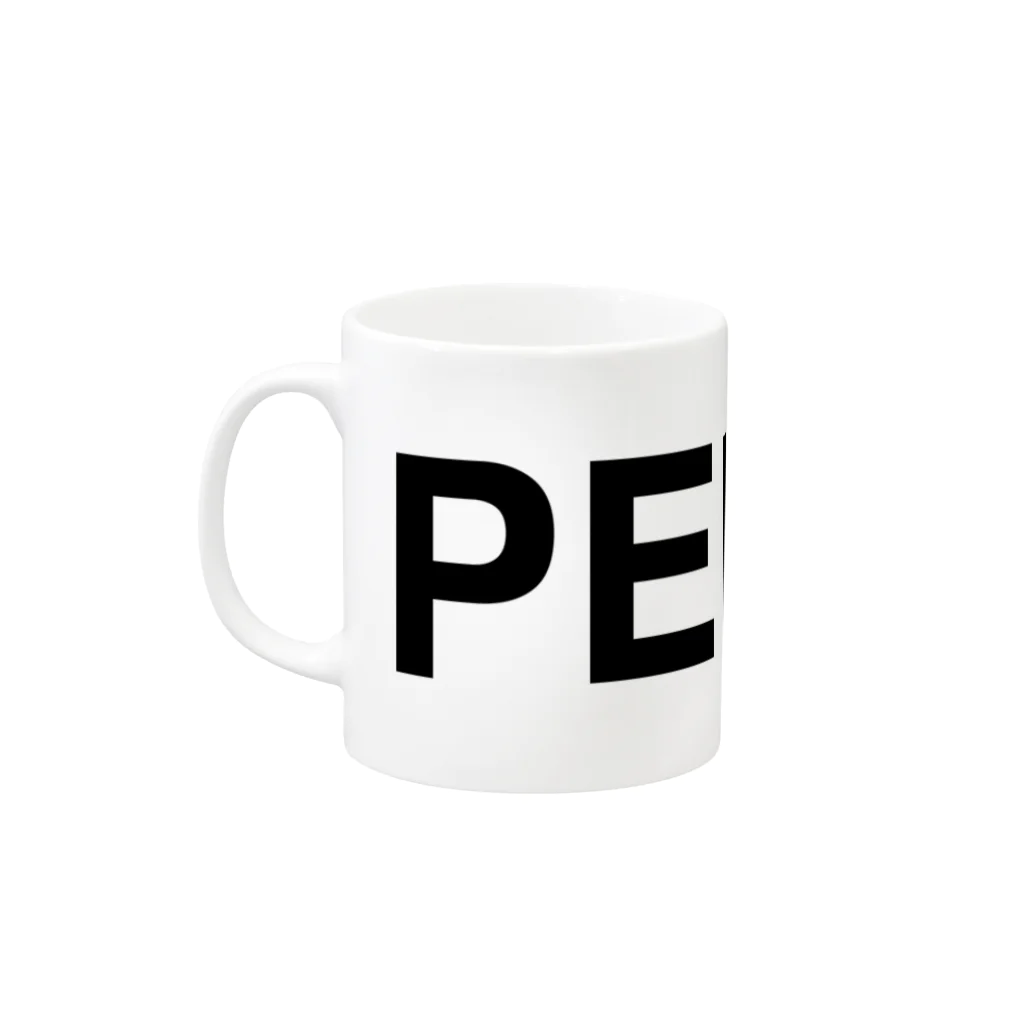 TOKYO LOGOSHOP 東京ロゴショップのPEEPS-ピープス- Mug :left side of the handle