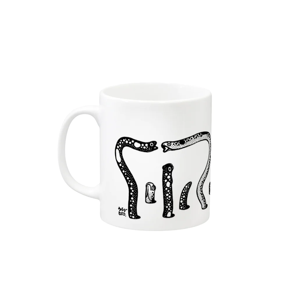 ウチダヒロコ online storeのぐるっとチンアナゴ！ Mug :left side of the handle