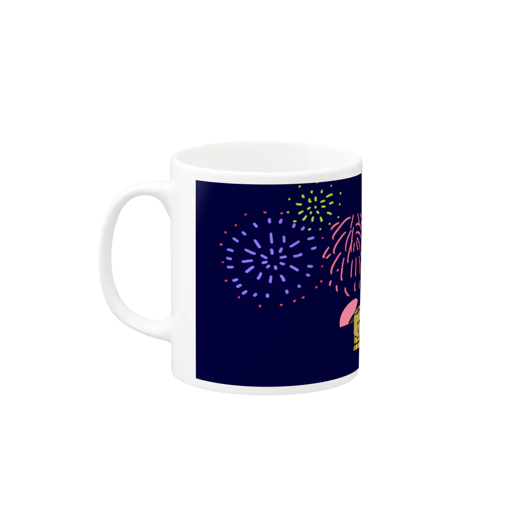 ぱくぱくショップの打ち上げ花火 Mug :left side of the handle