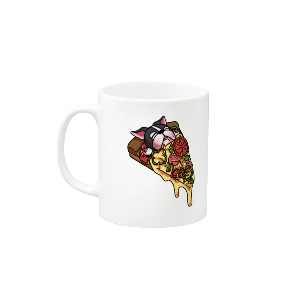 出雲がらのおいしいボステリpizza Mug :left side of the handle