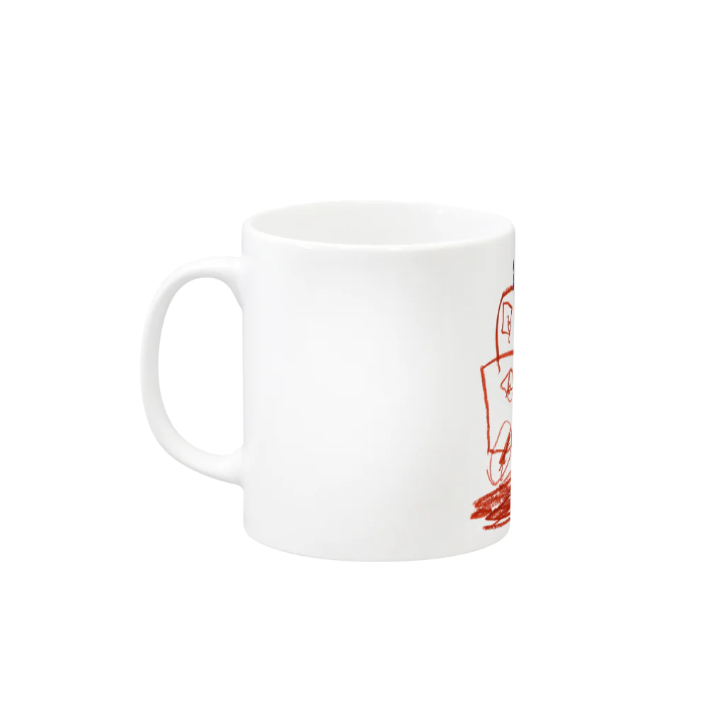 こどもの絵だいすきのパトカーとおはな Mug :left side of the handle