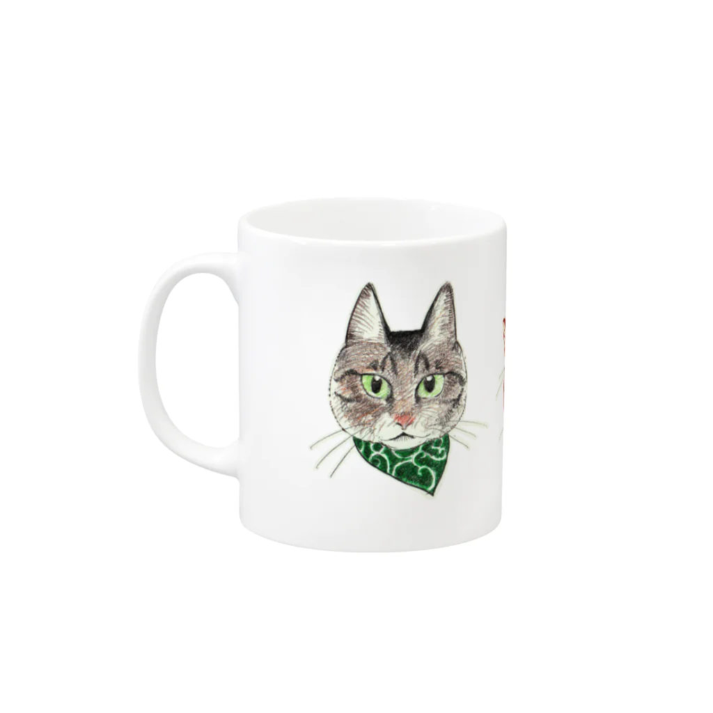 suwamiSHOP SUZURIのねこたち Mug :left side of the handle