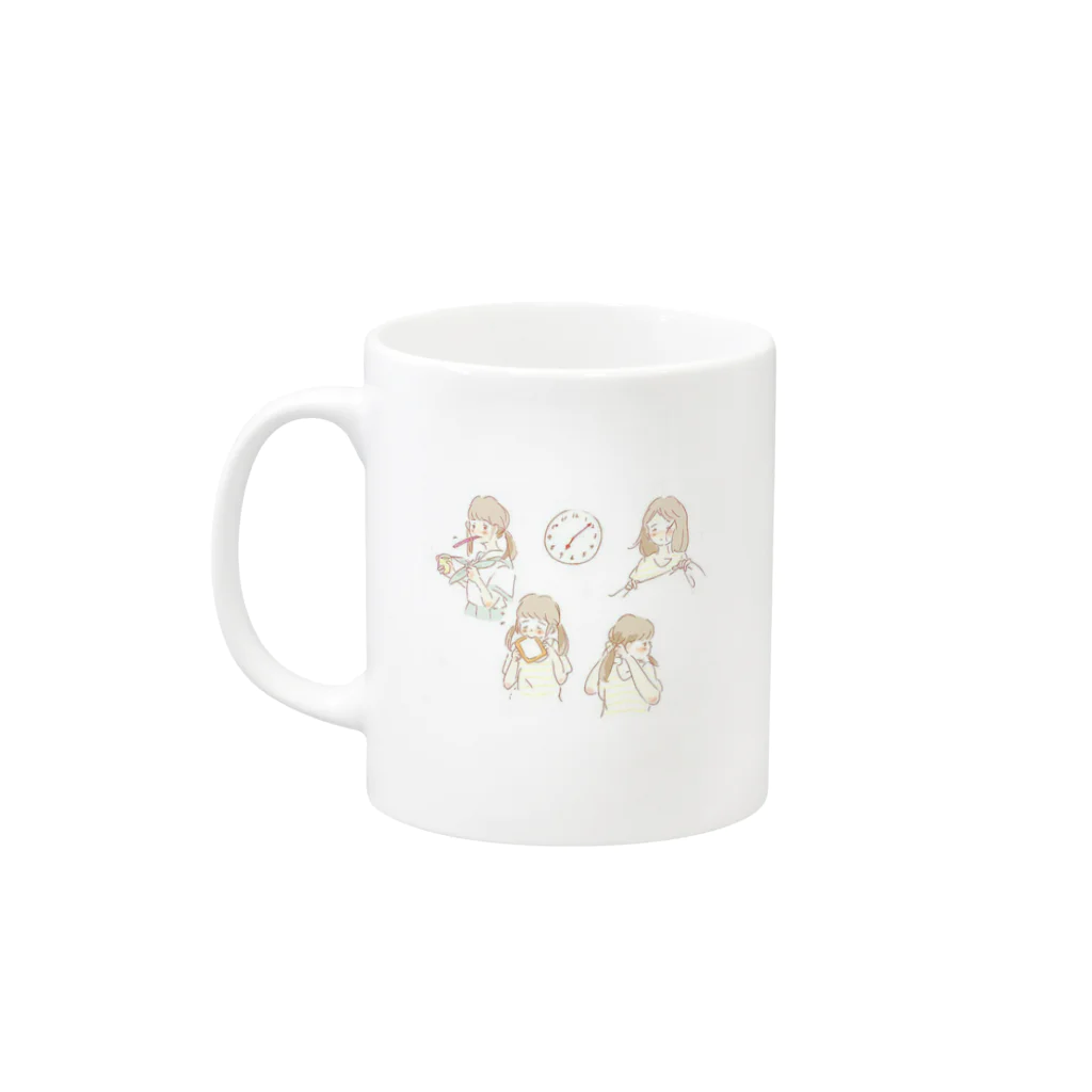 moon-hiyokoの少女と朝 Mug :left side of the handle