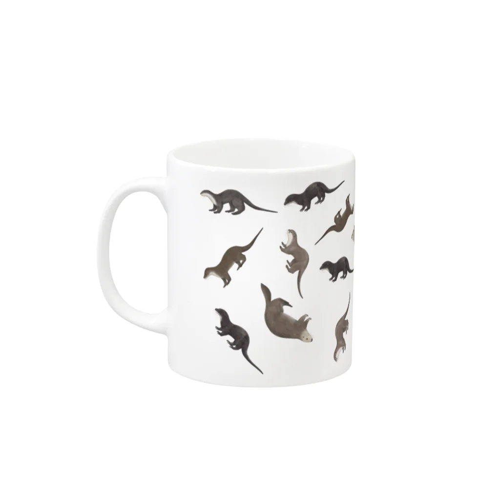 Five Otters in AsiaのFive Otters Mug マグカップの取っ手の左面