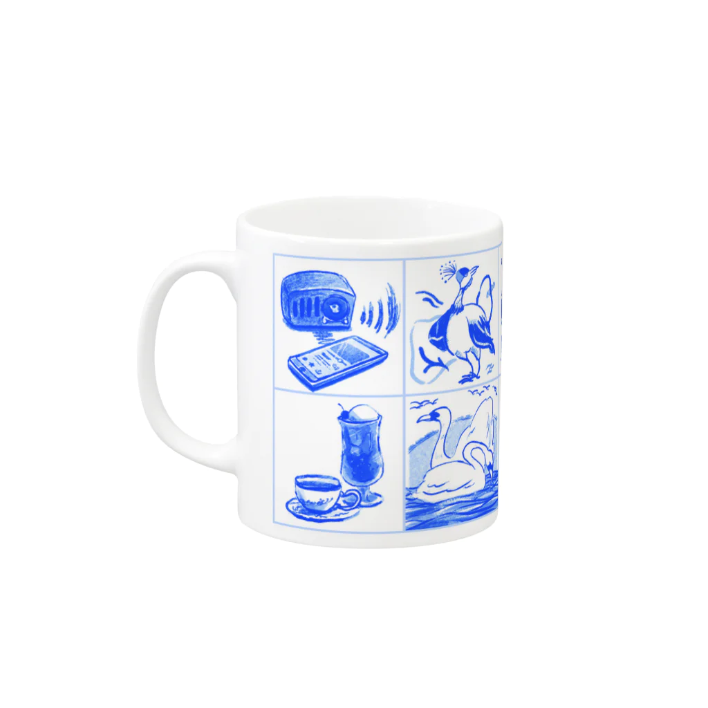 aosansyoのaosansyo10周年記念タイル画 Tiles connecting decade Mug :left side of the handle