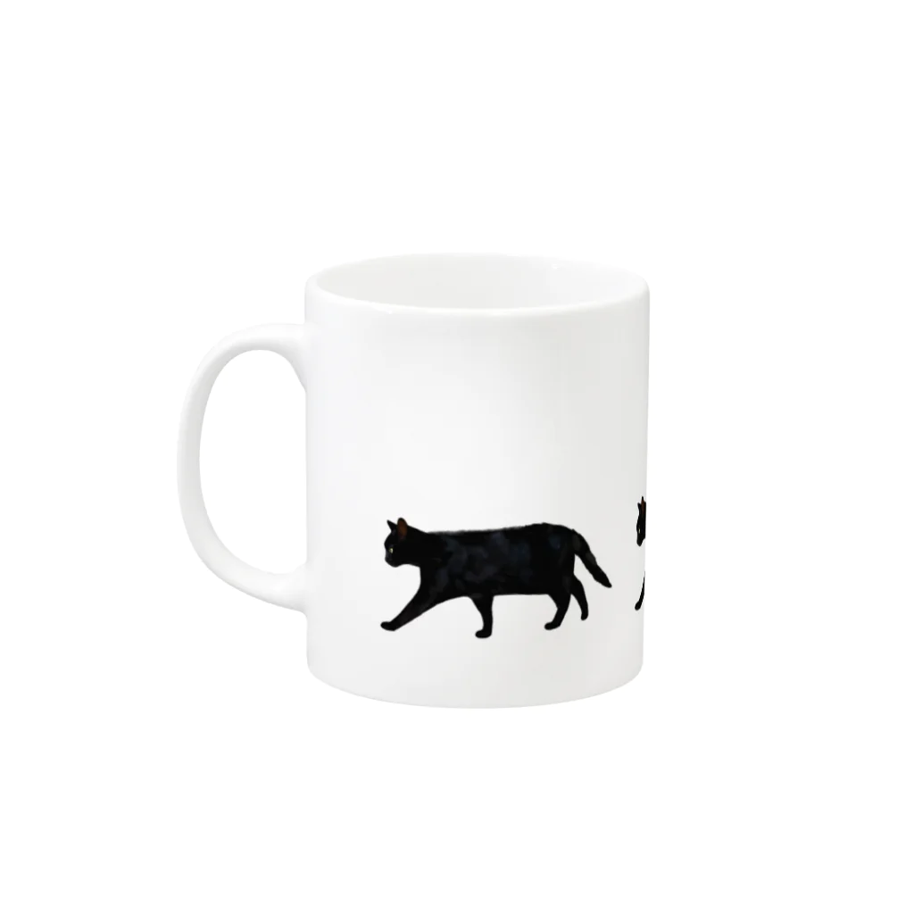 小鳥と映画館の黒猫の行進 Mug :left side of the handle