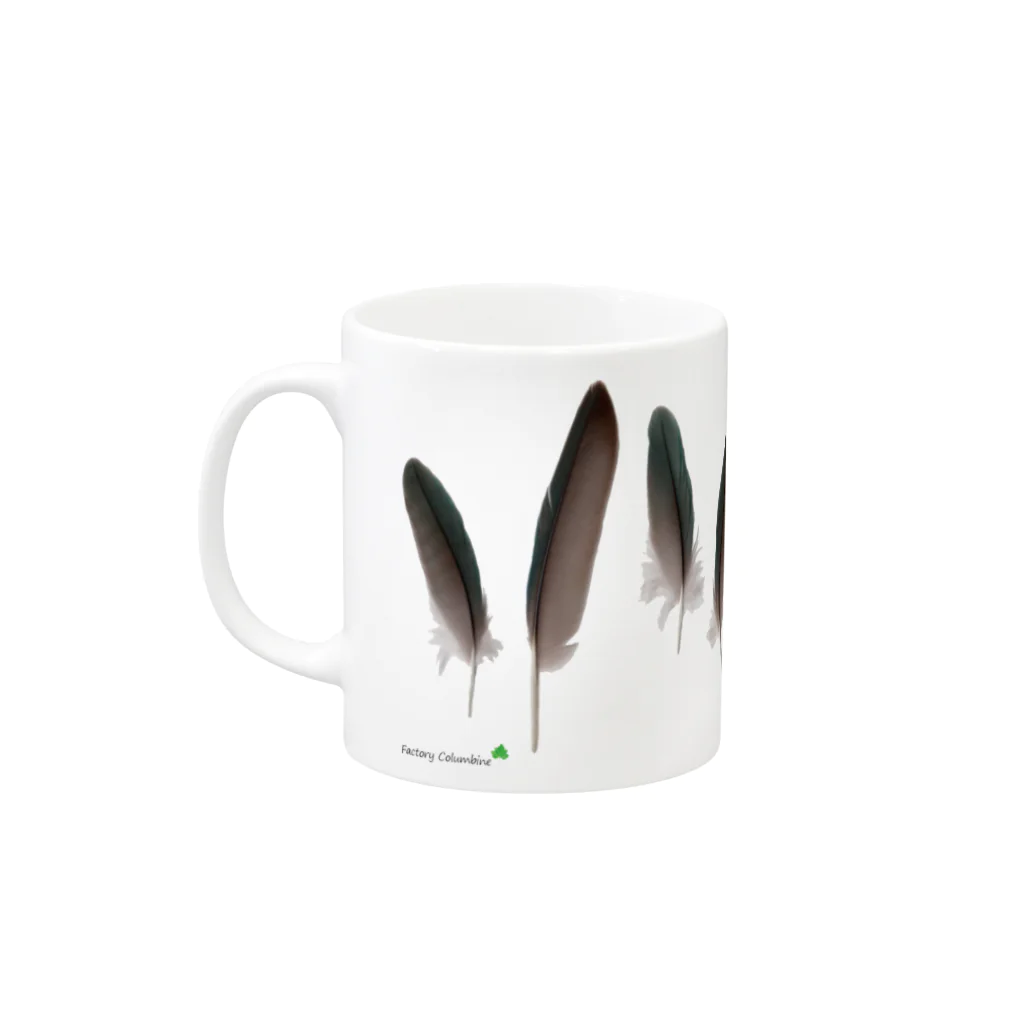 Happy birdsのブルーボタンインコの羽 Mug :left side of the handle