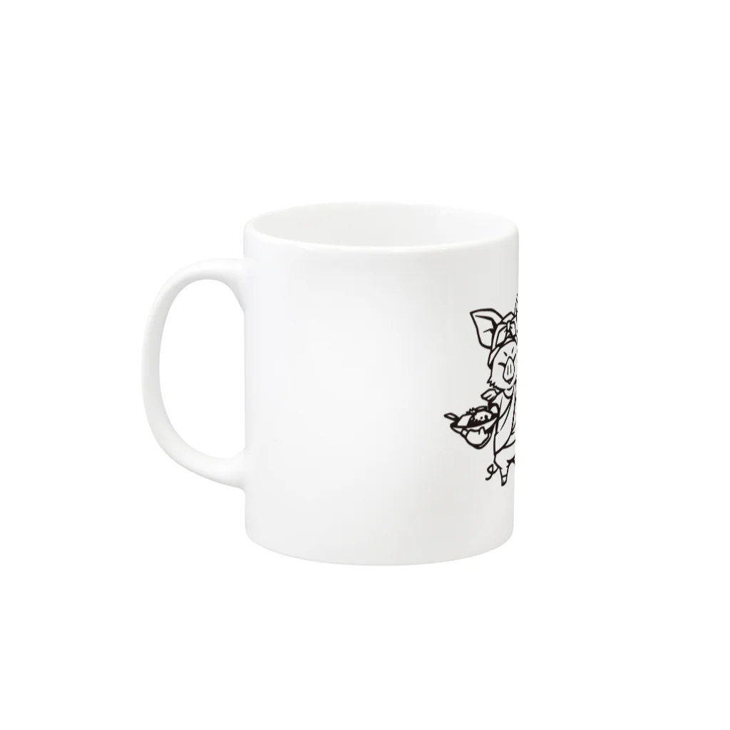 東新宿サンラサーのLOVE豚組 Mug :left side of the handle