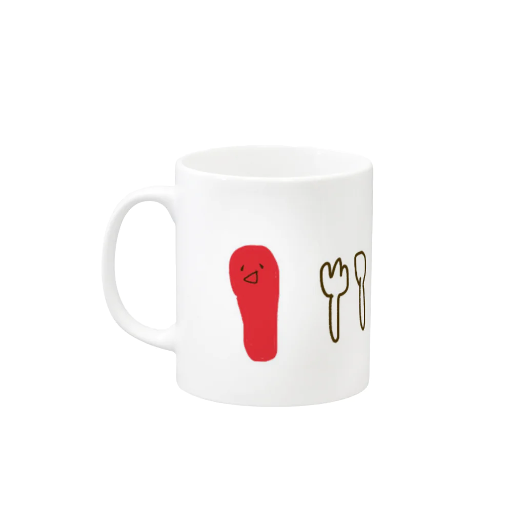 だしこ💞 Ꮚˊ•ﻌ•ˋᏊのくまえびたらこ Mug :left side of the handle