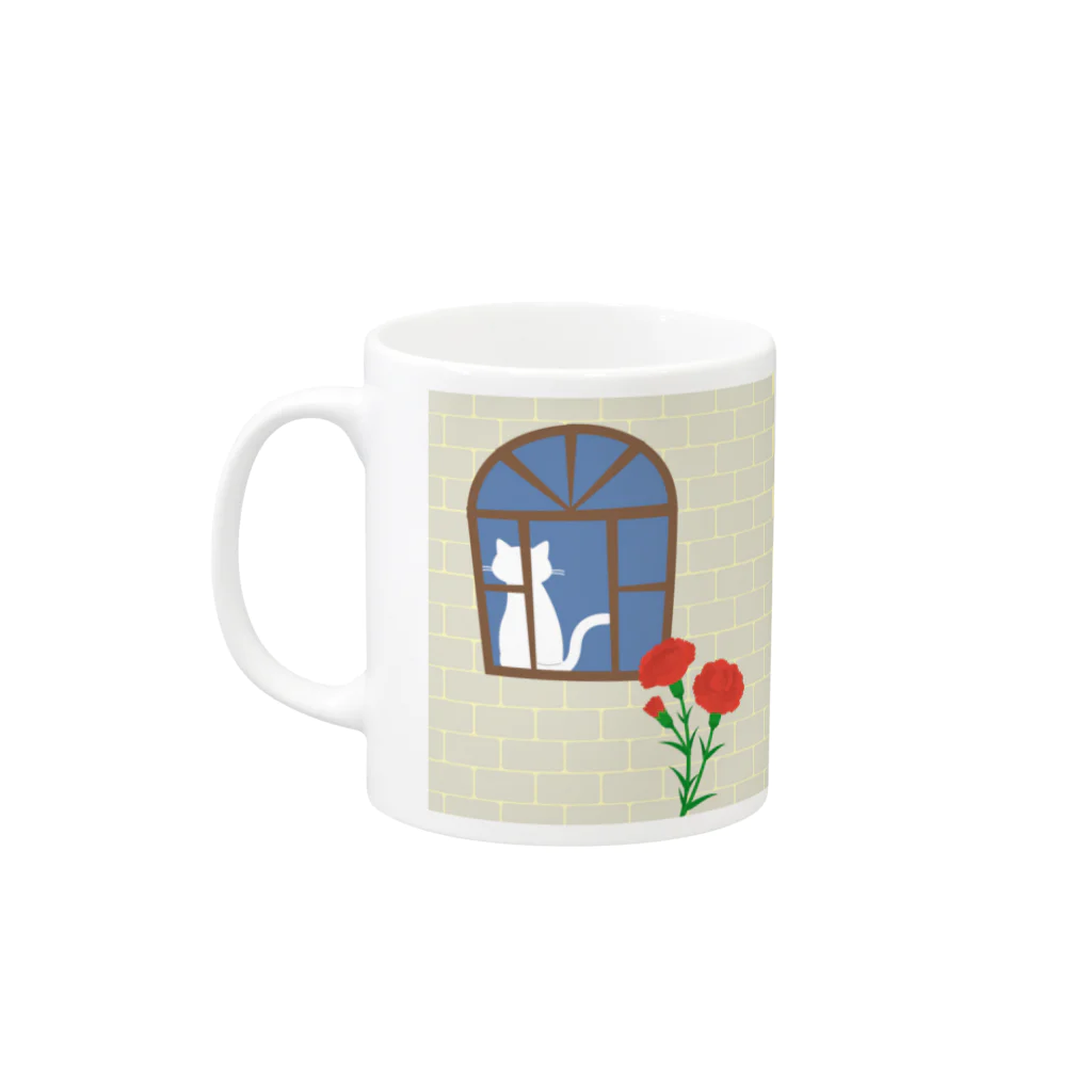 Re:の「カーネーション」マグカップ Mug :left side of the handle