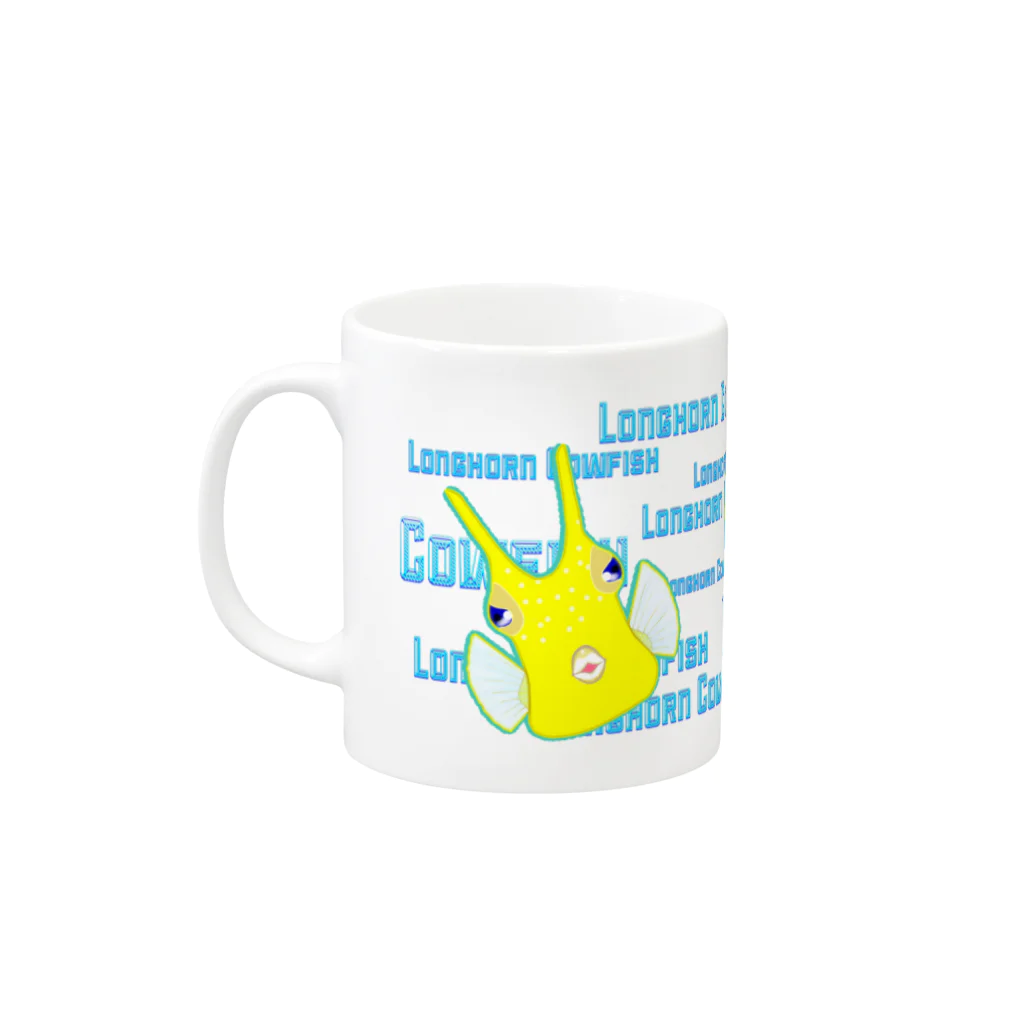 LalaHangeulのLonghorn Cowfish(コンゴウフグ) Mug :left side of the handle