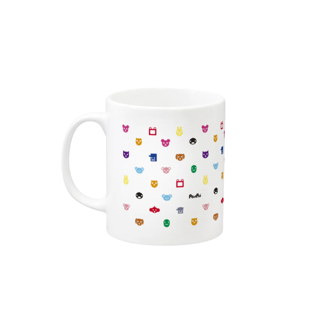 PostPet Official Shopのにじいろあいこんず Mug :left side of the handle