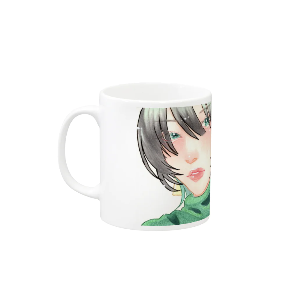 明星ヨウの二人 Mug :left side of the handle