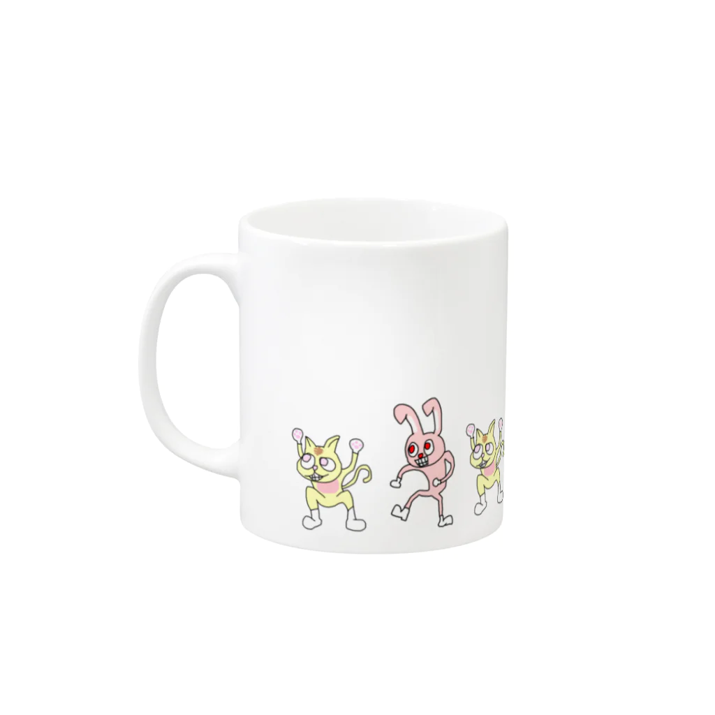 ロードスター専門店のねこうさぎ Mug :left side of the handle