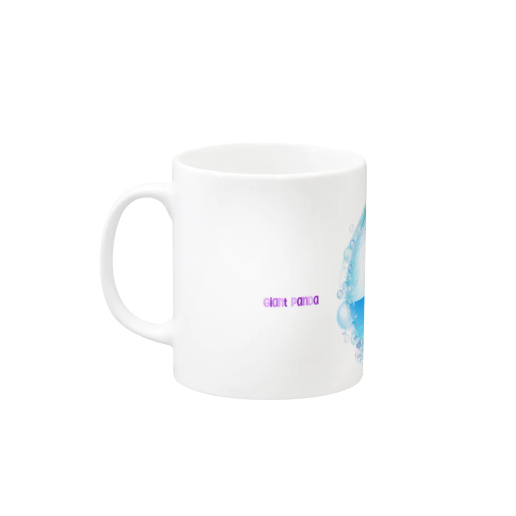 ちょらぷみのパンダイルカとパンダがジャンプ　イルカショーのぱんだ Mug :left side of the handle