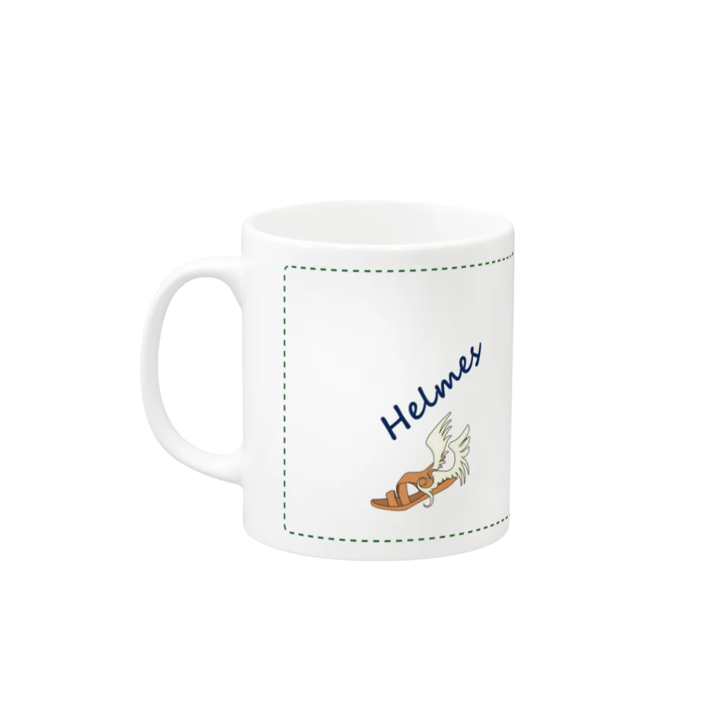 AtelierOne-SUZURIshopのヘルメスのマグカップ Mug :left side of the handle