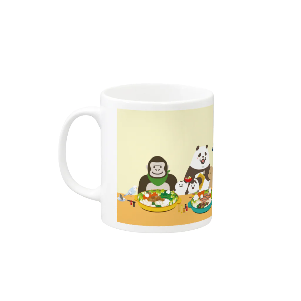 notonekoののとねこと鍋パ Mug :left side of the handle