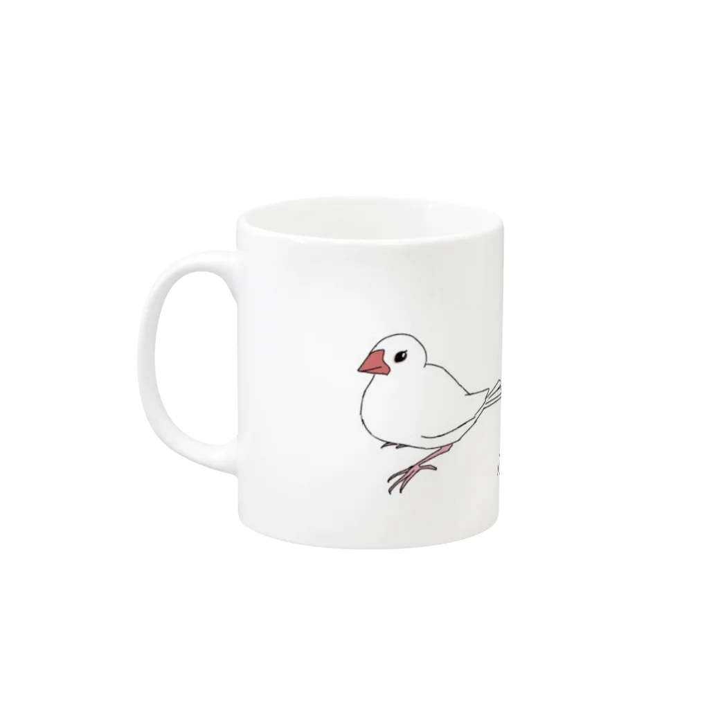 小福(こふく)の文鳥戦隊！ぶんちょ〜ず。 Mug :left side of the handle