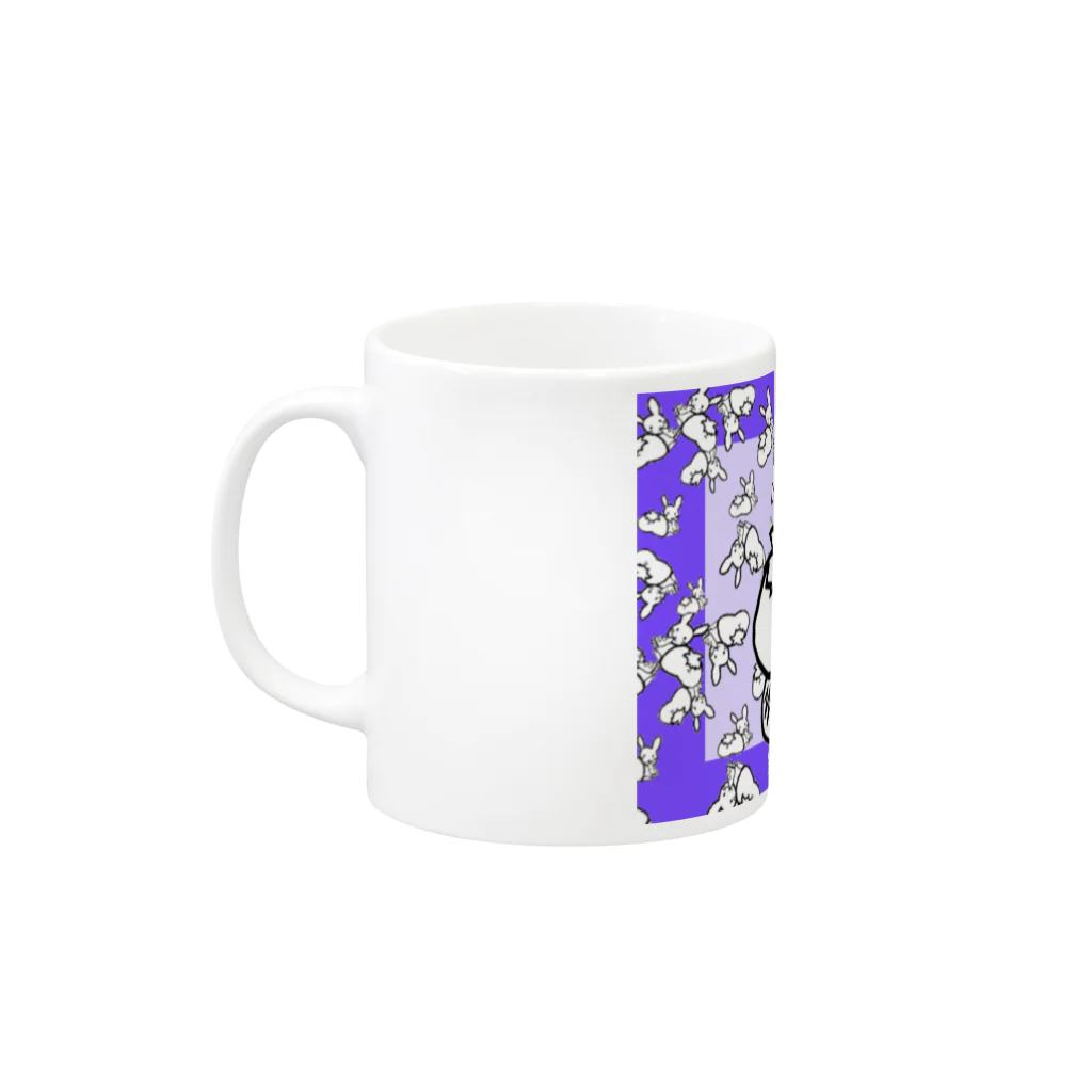 🤍一ノ瀬 彩 🐇⸒⸒ suzuri支店🤍のｶｵｽうさぎ:紫【多+1】 Mug :left side of the handle