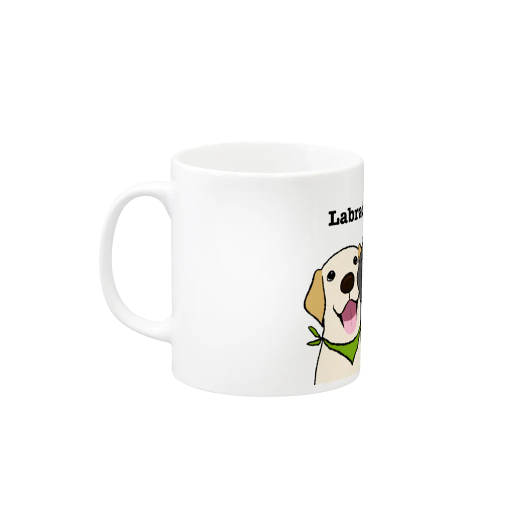 Dog Drawer Drawn by Dogのラブラドールレトリーバー Mug :left side of the handle