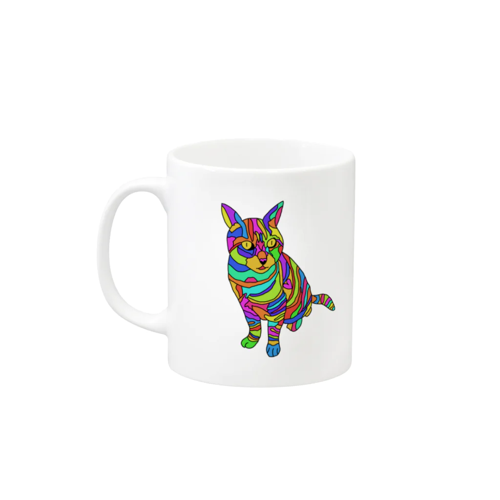 ０２０２のカラフルきゃっと～３丁目の猫の感情～ Mug :left side of the handle
