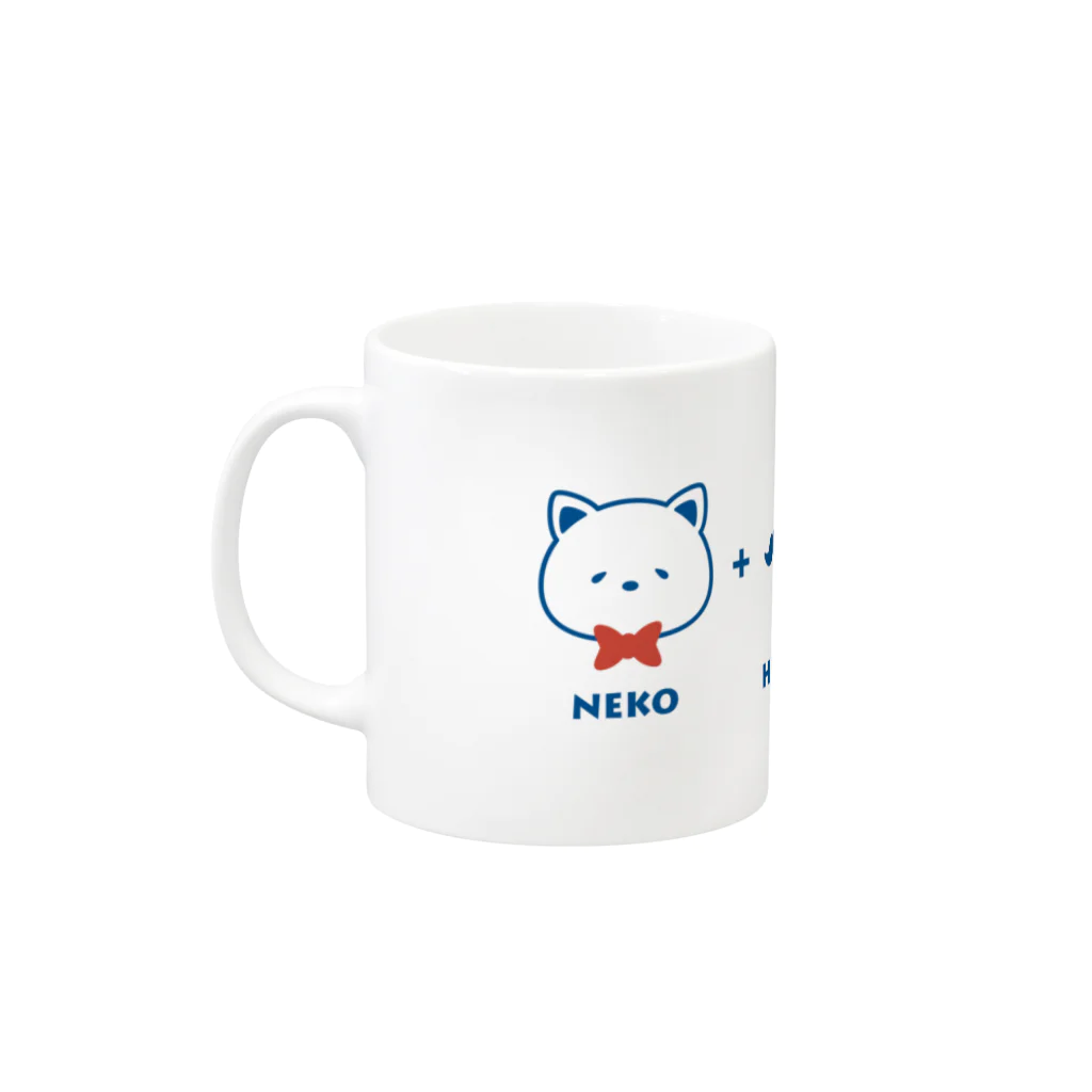 チョッちゃんのネコ+ヒゲ+メガネ Mug :left side of the handle