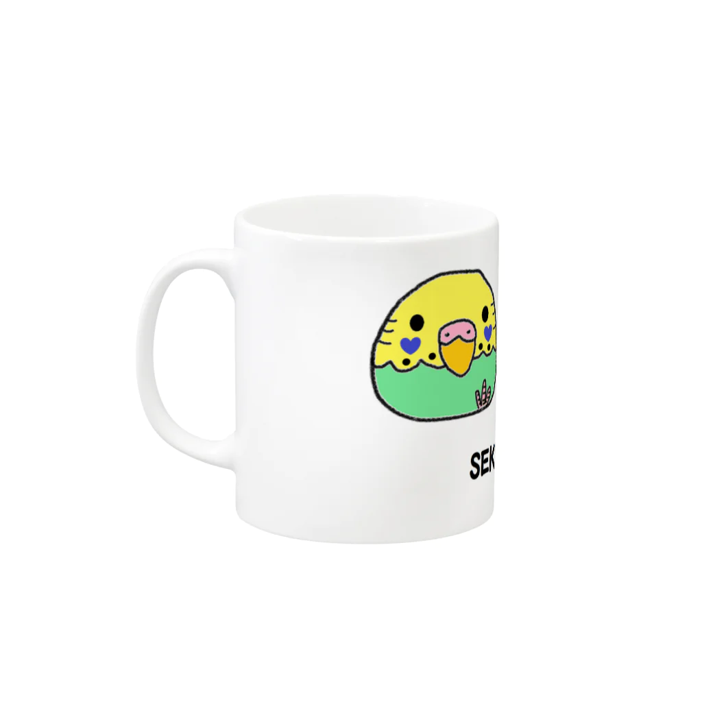 akink(ｱｷﾝｺ)のセキセイインコ三兄弟 Mug :left side of the handle