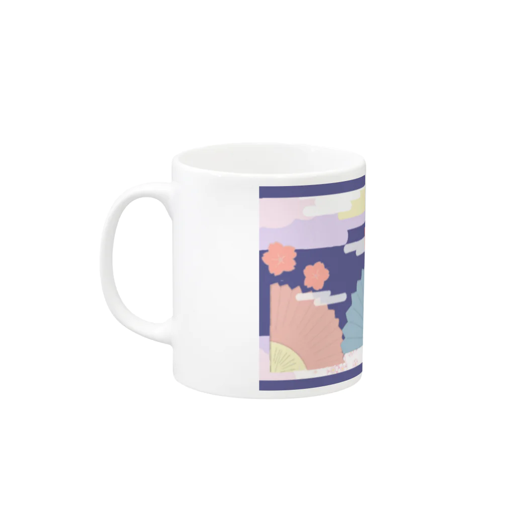 はなちゃんのおみせの『源氏物語』花宴巻 エマキ Mug :left side of the handle