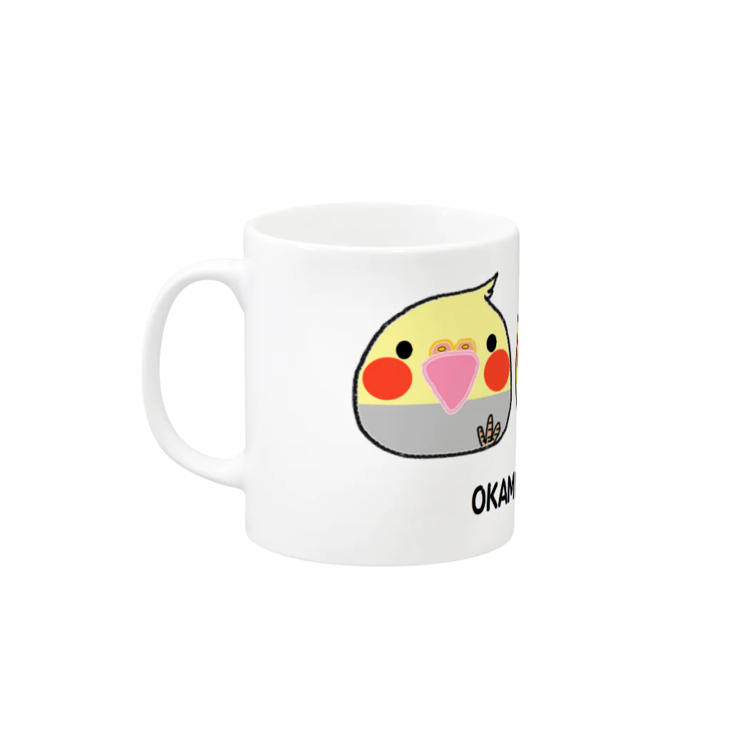 akink(ｱｷﾝｺ)のオカメインコ　三兄弟 Mug :left side of the handle