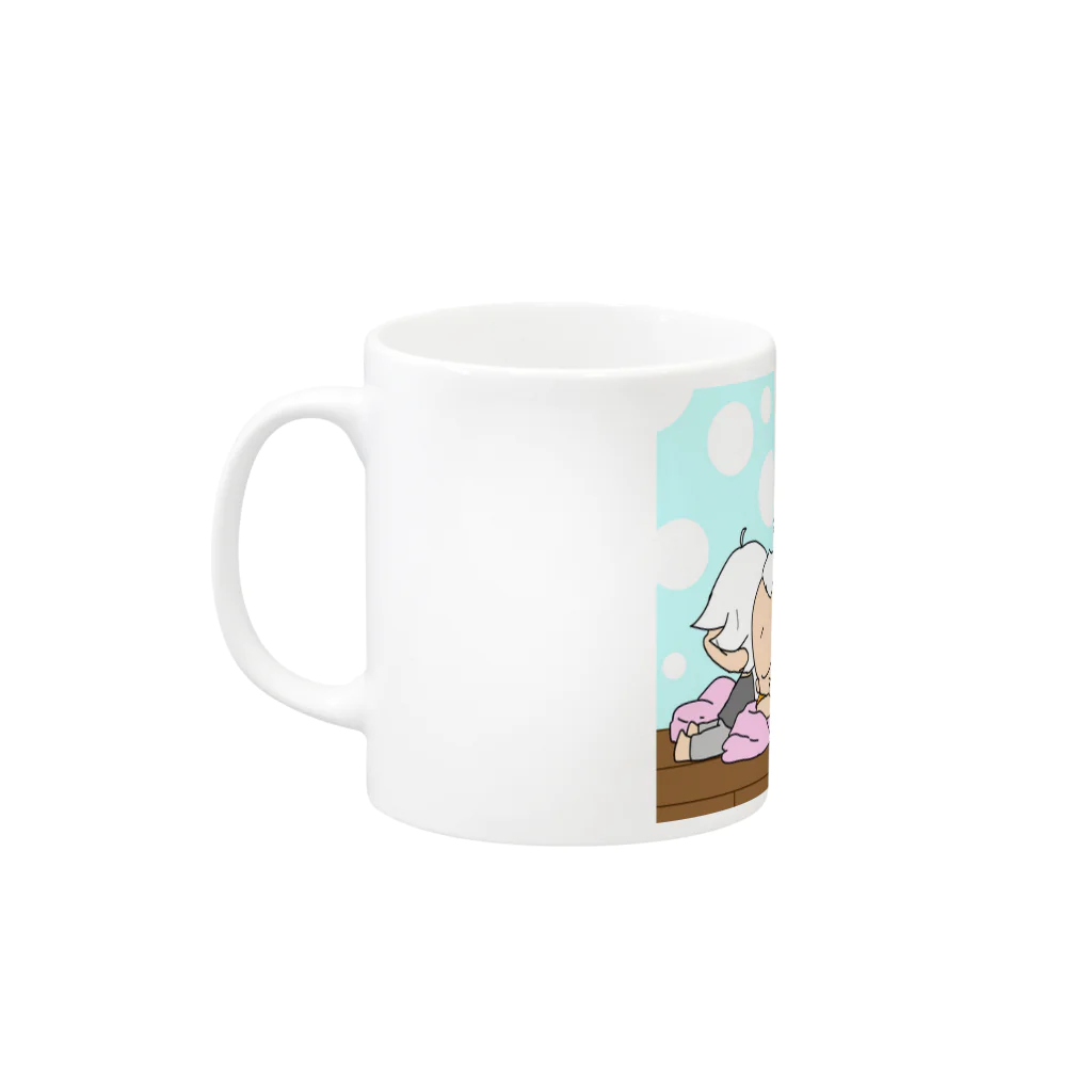 白イタチ(Siroitati)のお昼寝をする子たち Mug :left side of the handle