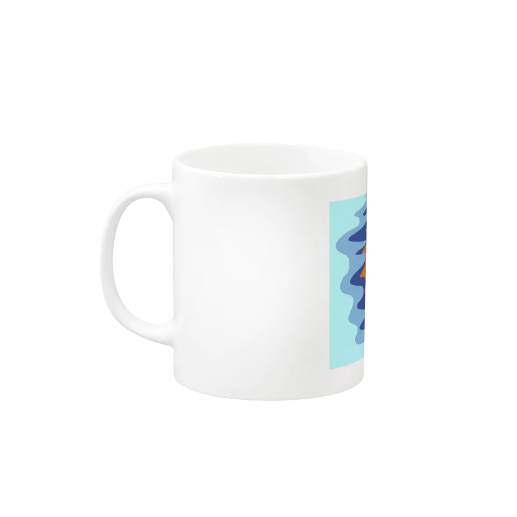 川魚親子の汽水域商店のシーラカンスとサウナ Mug :left side of the handle