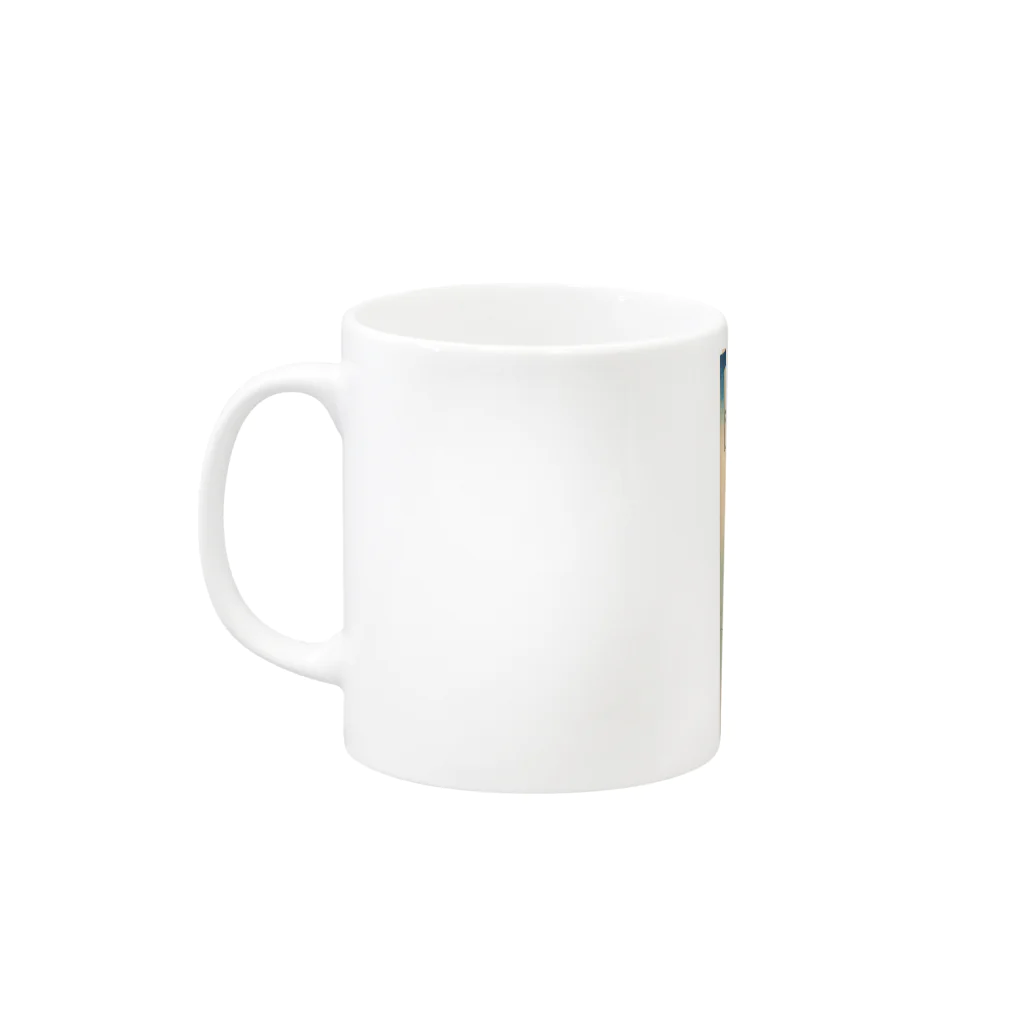 日本の名画の富獄三十六景・甲州三嶌越 Mug :left side of the handle