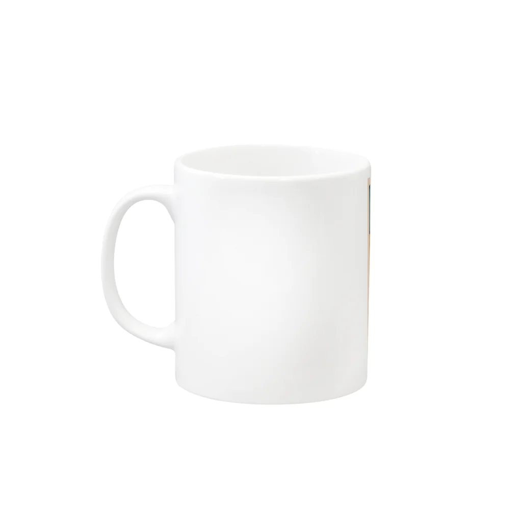 日本の名画の富獄三十六景・身延川裏不二 Mug :left side of the handle