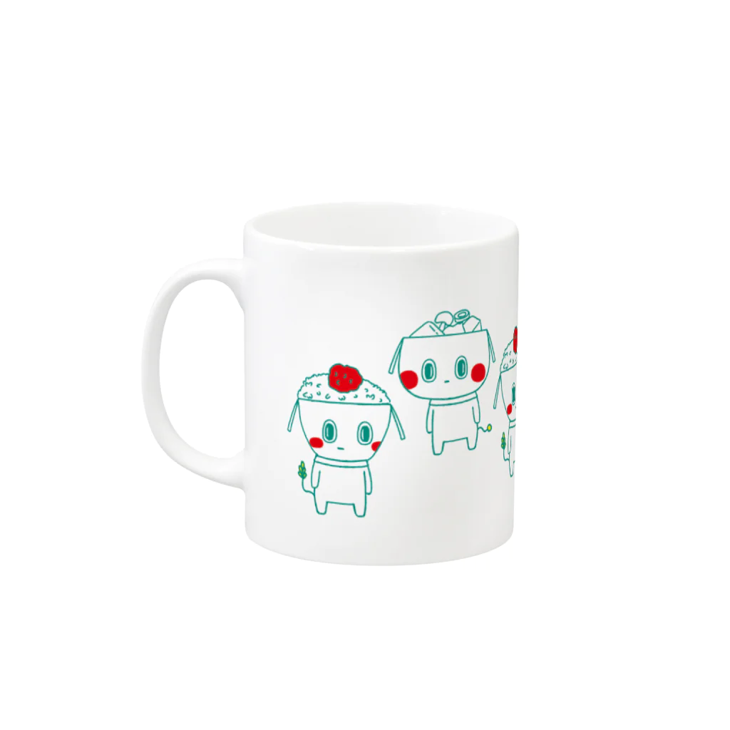 Aランチサラダ付SHOPのおワン！おちゃワン！ Mug :left side of the handle