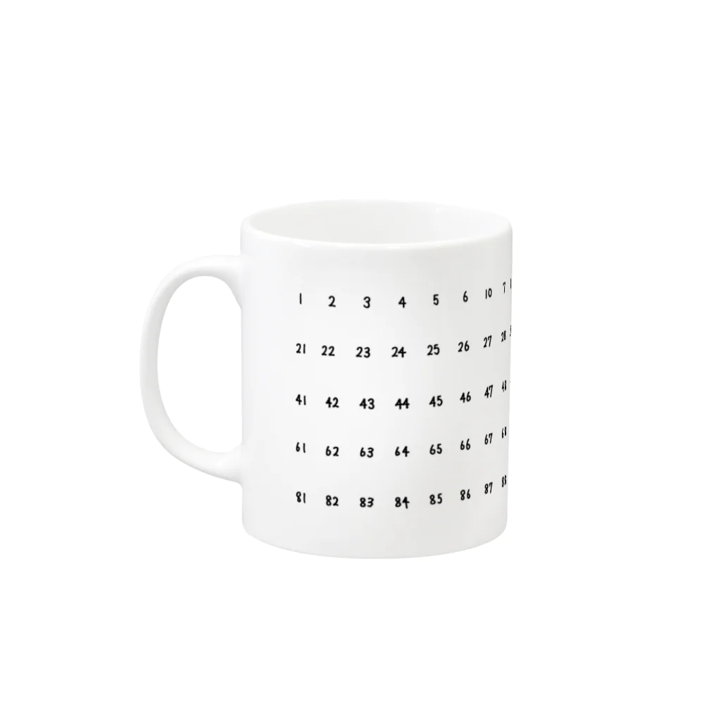 ワークンの数字 Mug :left side of the handle