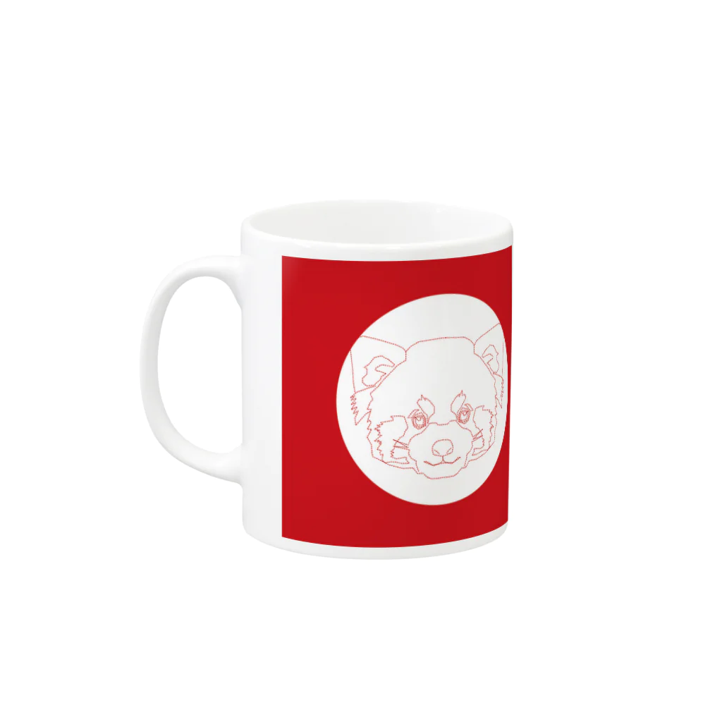 3out-firstのレッサーパンダ(破線) Mug :left side of the handle